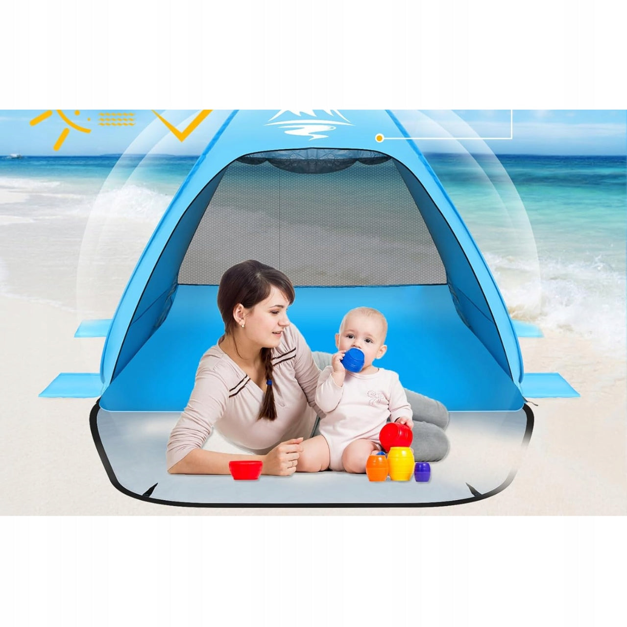 Beach tent type shell folding for 2-3 people UV50+ protection portable Manufacturer code 5908456413267