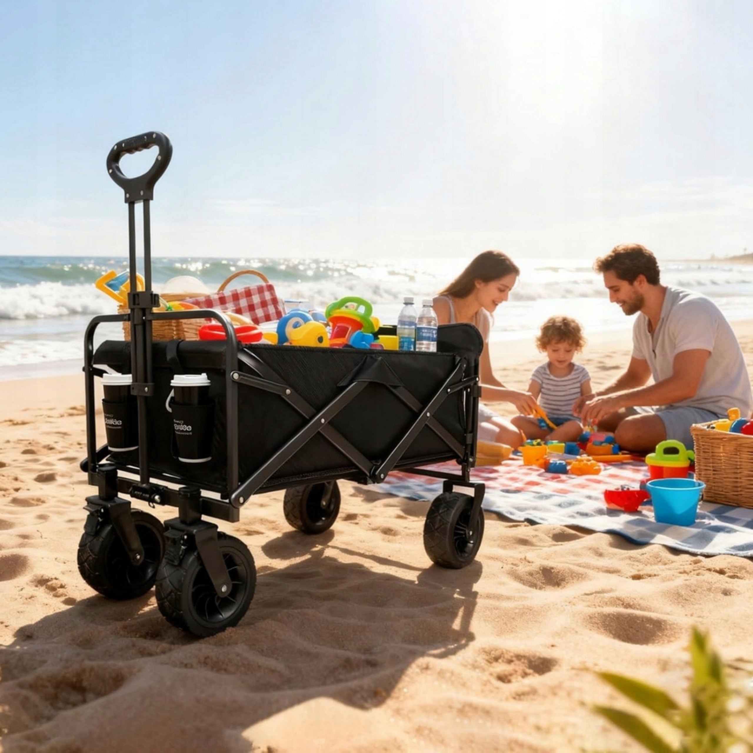 Beach trolley folding tourist transport for children to the beach WHEELS XL Kind trolley