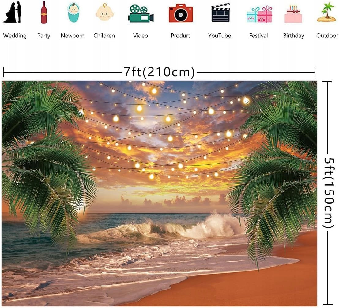 Beach tropical palm tree coast sunset 210x150 cm Manufacturer code X0028S3PJD