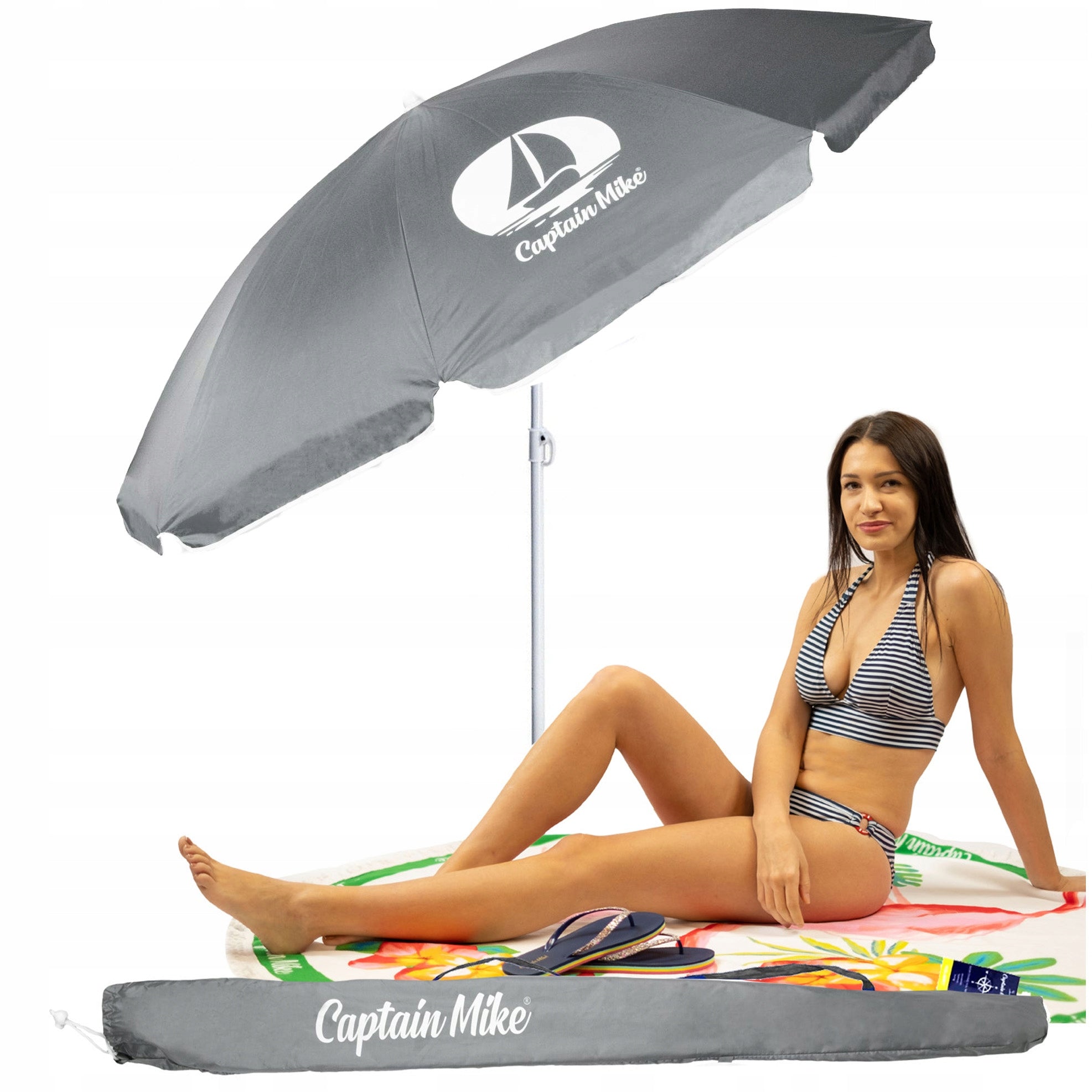 Beach umbrella broken with cover with UV filter UPF50+ LIGHT 160 cm HOLIDAYS