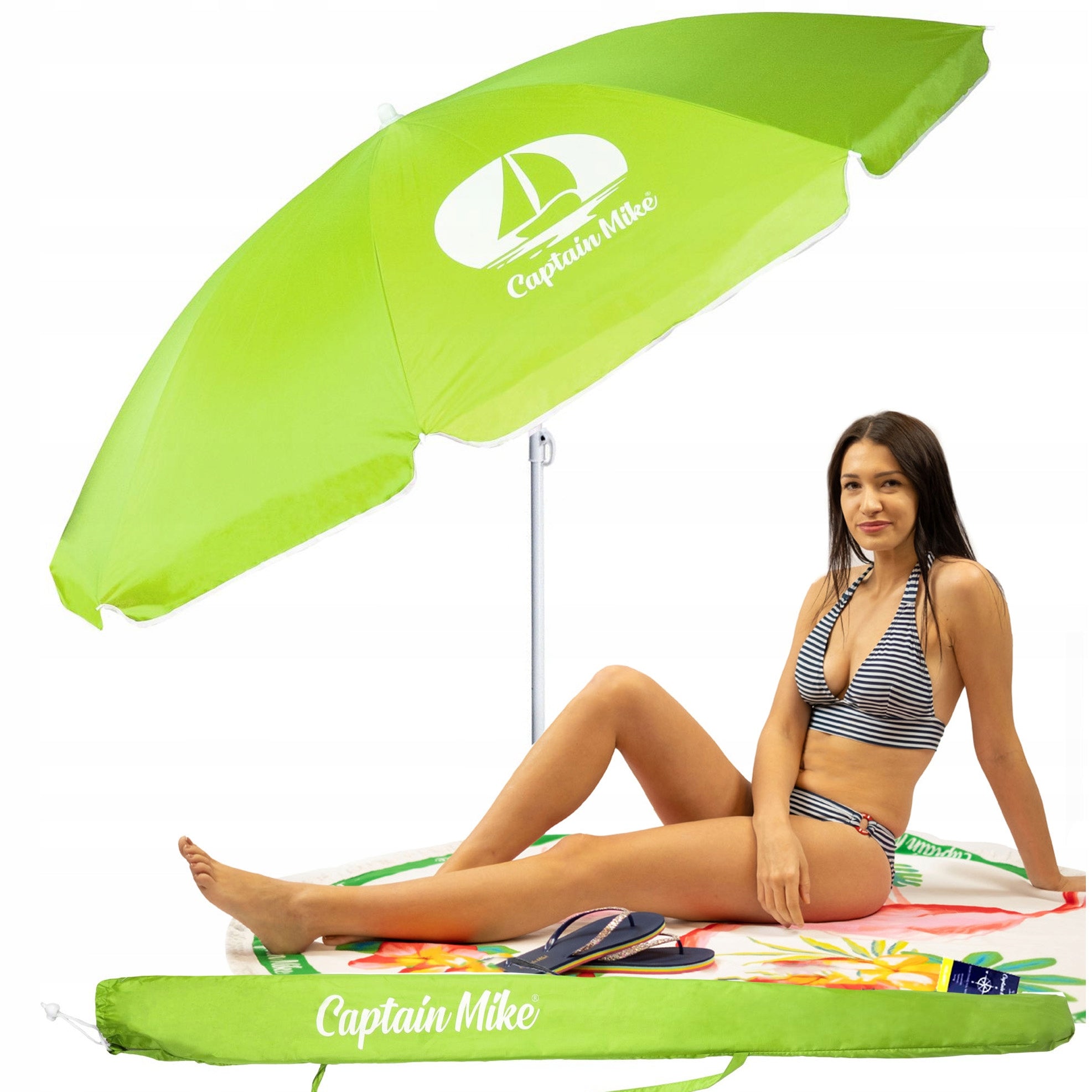 Beach umbrella broken with cover with UV filter UPF50+ LIGHT 160 cm HOLIDAY