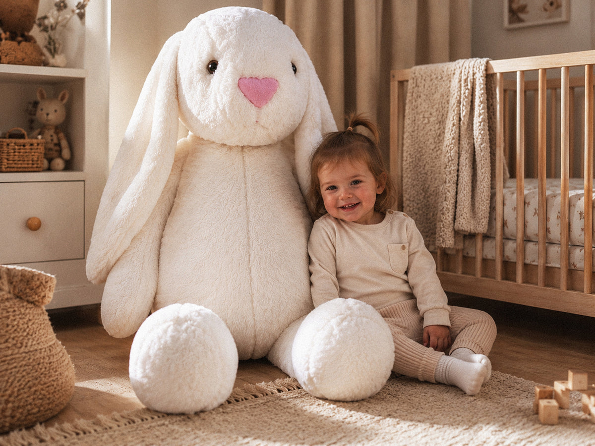 Bear Plush Toy Pillow Large Plush Hare 120cm Hugging XXL WHITE Packaging status original