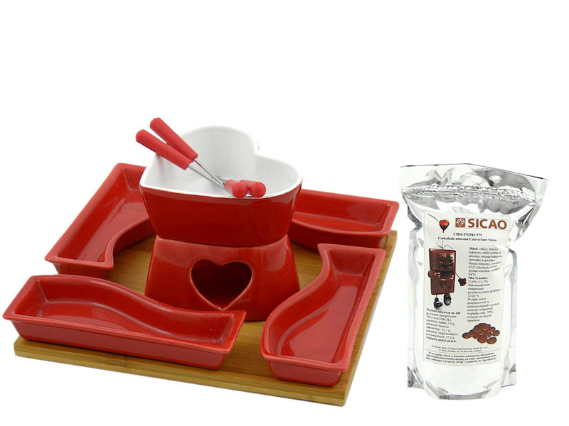 Beautiful CERAMIC FONDUE SET 28264 + FREEBIES