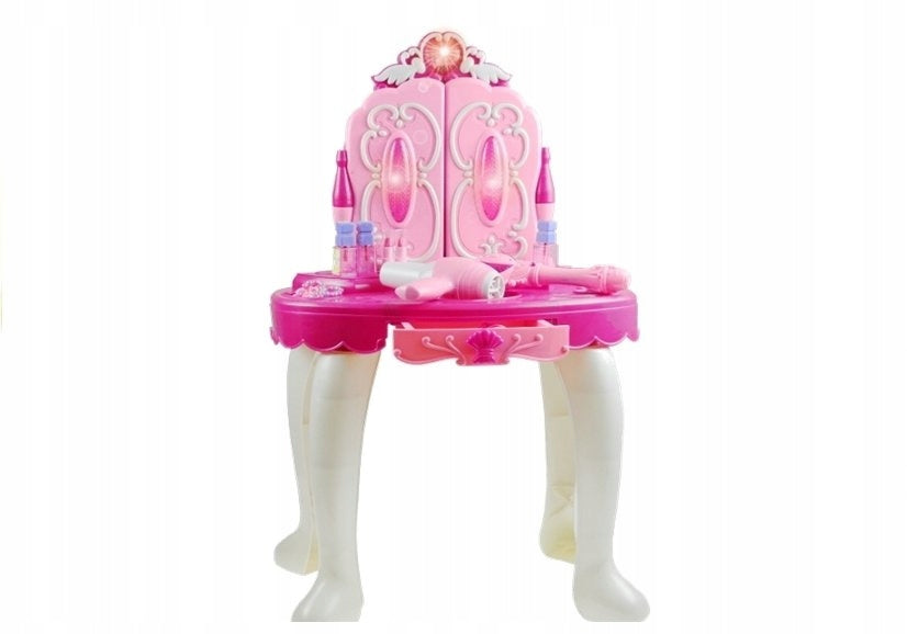 Beautiful Large Toy Dressing Table + Highchair + Magic Mirror Door Wand Packaging status original