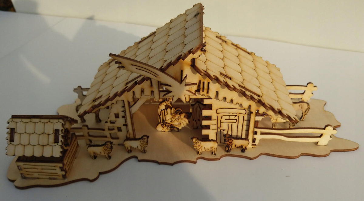 Beautiful large XXL 3D wood nativity scene Brand Eco Deco
