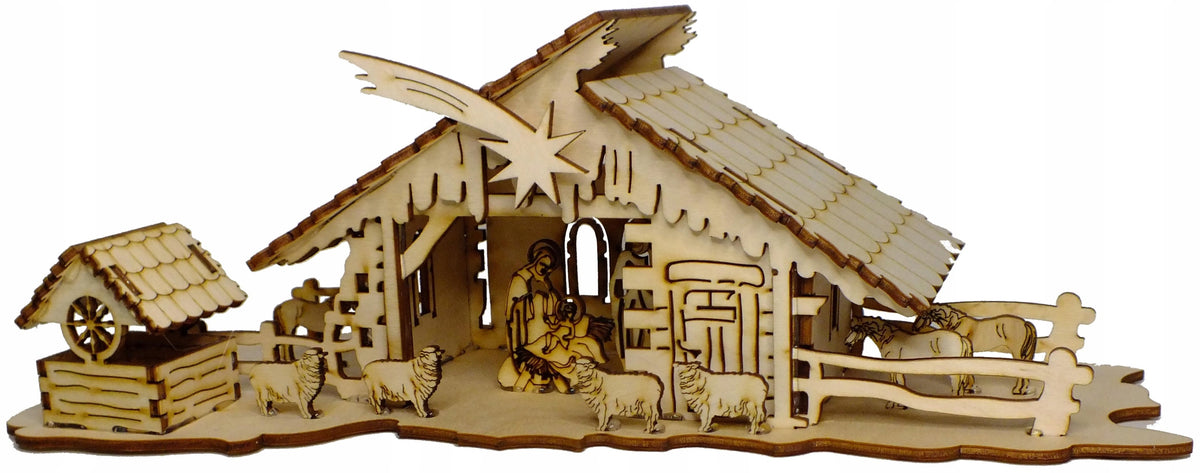 Beautiful large XXL 3D wood nativity scene