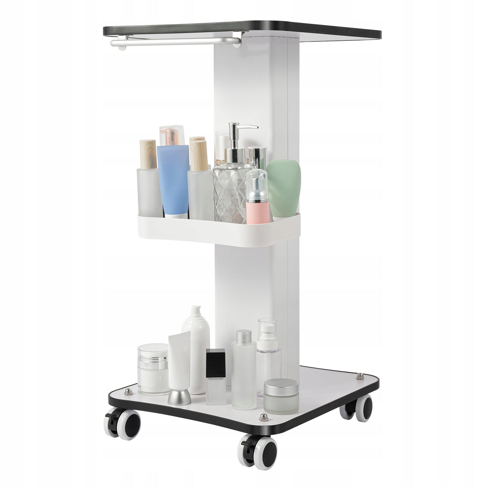 Beauty Salon Trolley Cart Rolling Trolley with Handle 34*38*69cm White Brand no brand
