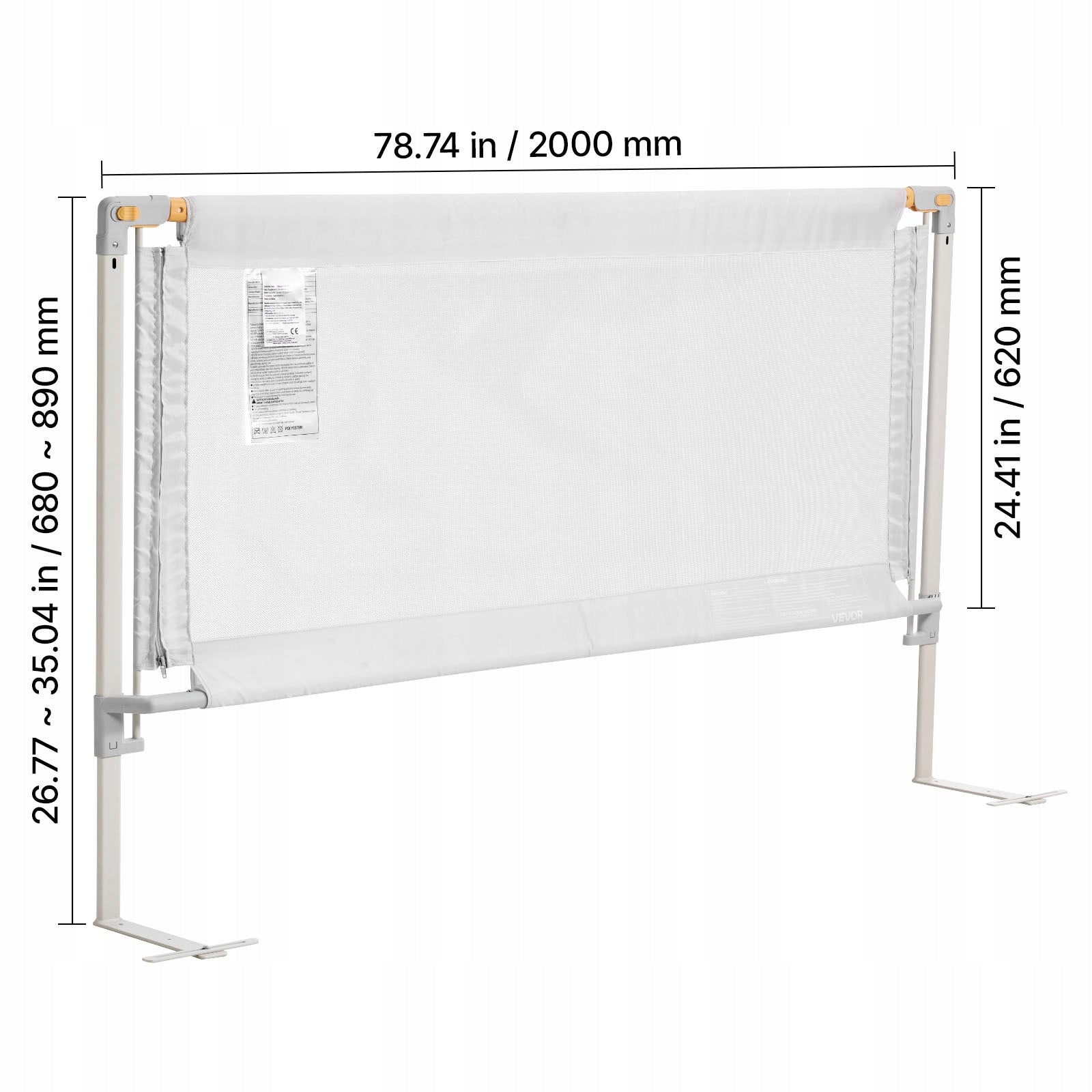 Bed Barrier 68-89CM Adjustable Bed Security Barrier Manufacturer code YYECLHHLBYSX7BG