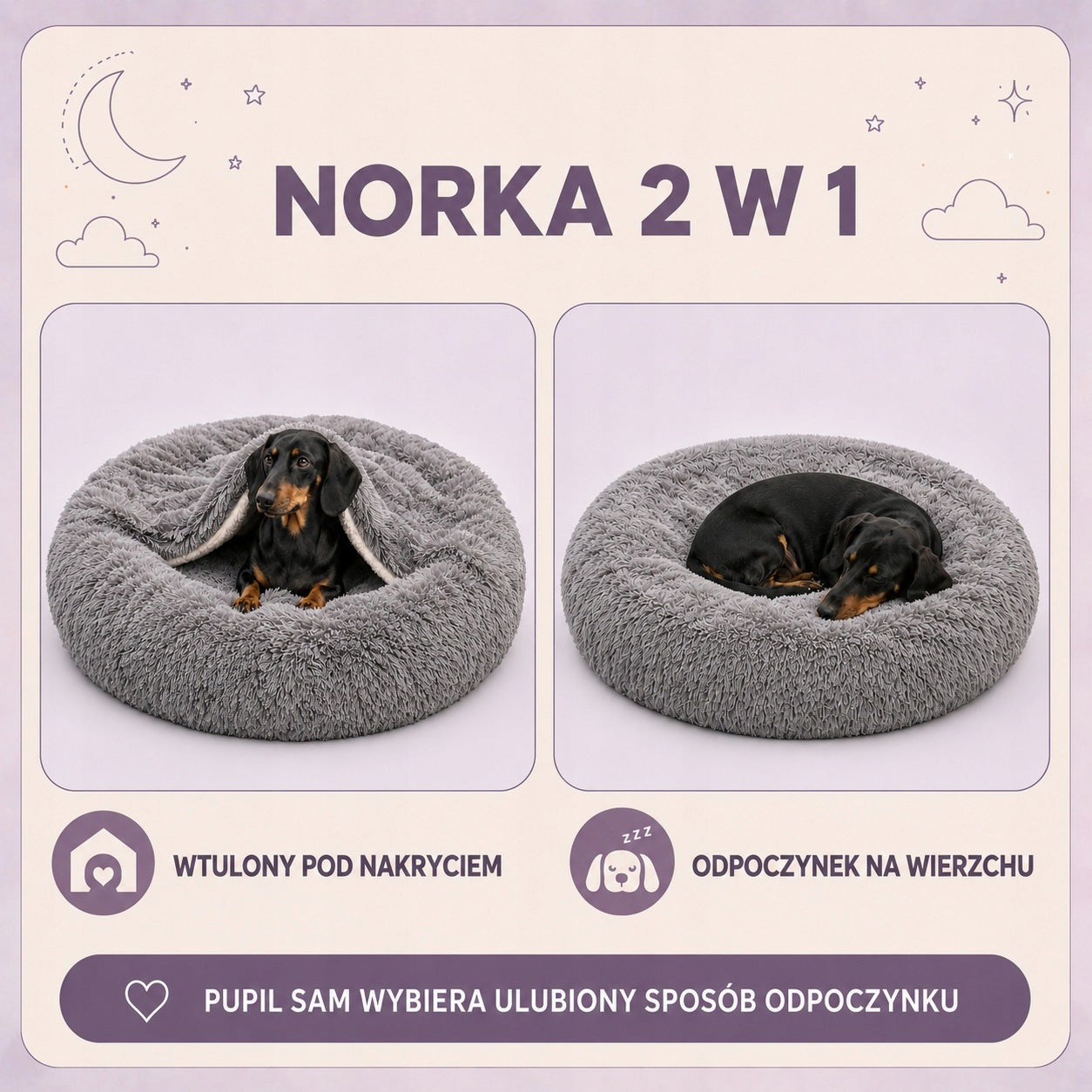 Bed Cloud Mink for Dog and Cat 80 Shaggy Removable Cover Grey Manufacturer code 609260895