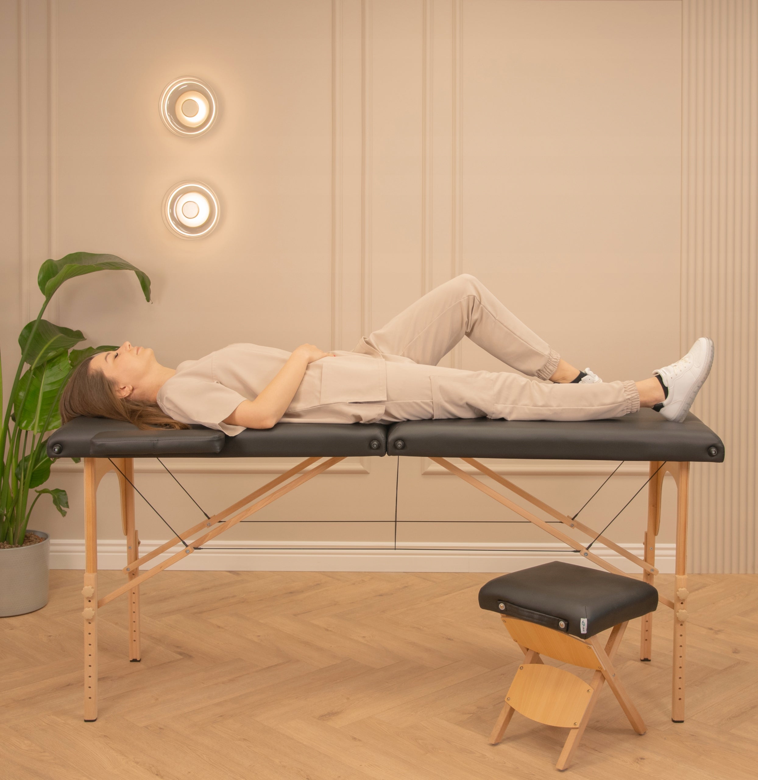 Bed Massage Table Wooden 2 Segment Folding Portable Cover Manufacturer code D2cz