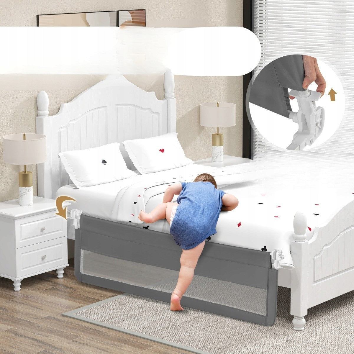 Bed Protective Barrier 180cm Children's Gate Cover Folding Manufacturer code bs10045gr