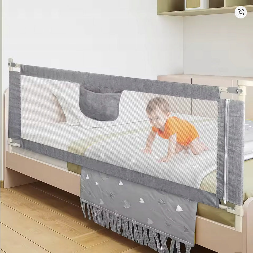 Bed Protective Barrier 200x70 cm Adjustable Grey Child Protection Manufacturer code SG-030B-GY