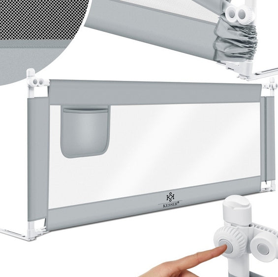 Bed barrier KESSER grey adjustable 180 cm 72-96 cm