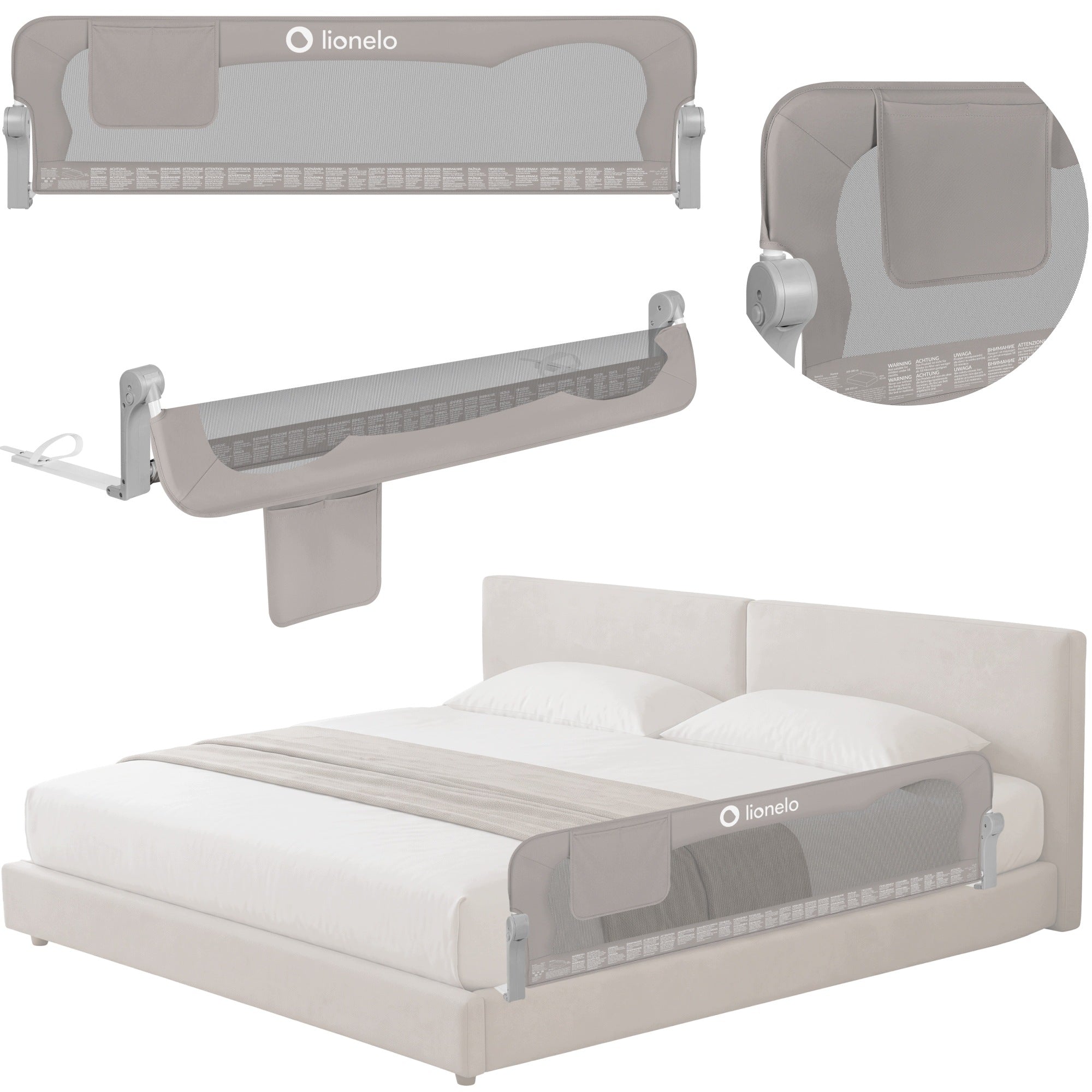 Bed barrier PROTECTIVE GATE LOCK 150x42 Lionelo Eva