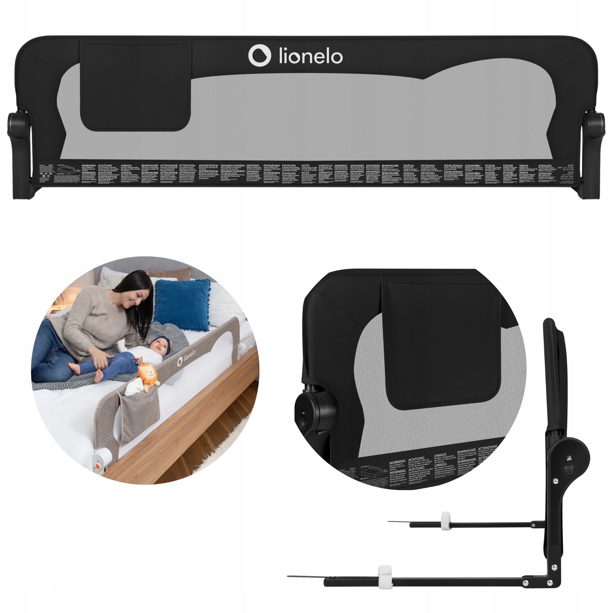 Bed barrier PROTECTIVE GATE LOCK 150x42 Lionelo Eva