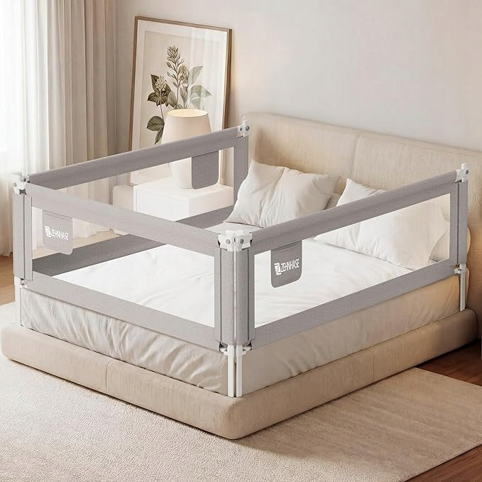 Bed barrier ZEHNHASE 190 cm folding grey