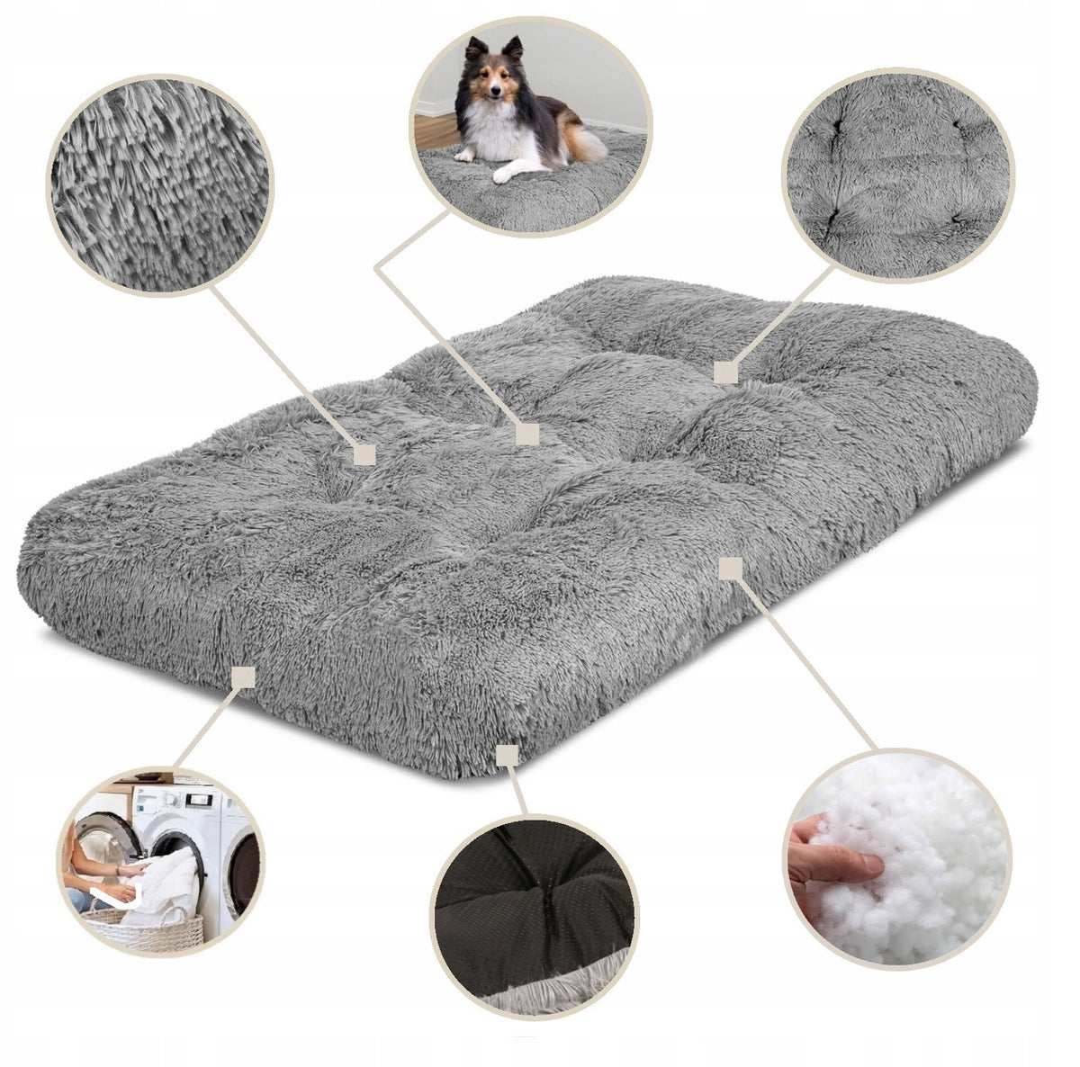 Bed for Dog Hairy Pillow Shaggy Plush Bedding XL 130x90 cm EAN (GTIN) 5906501503024