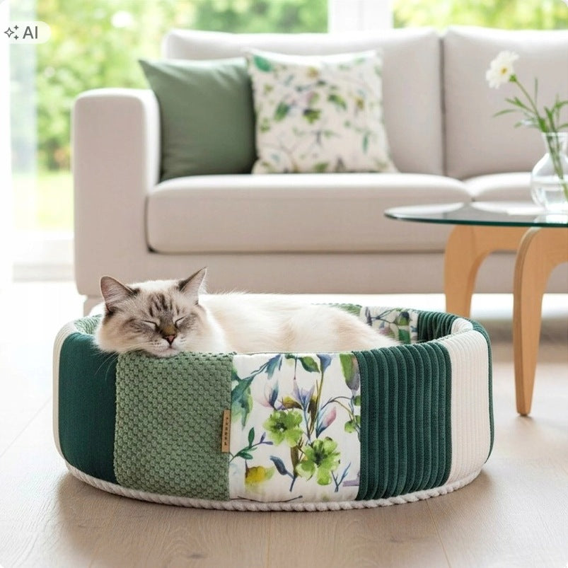 Bed for cat and small dog PATCHWORK FOREST Nest 45cm PRESS