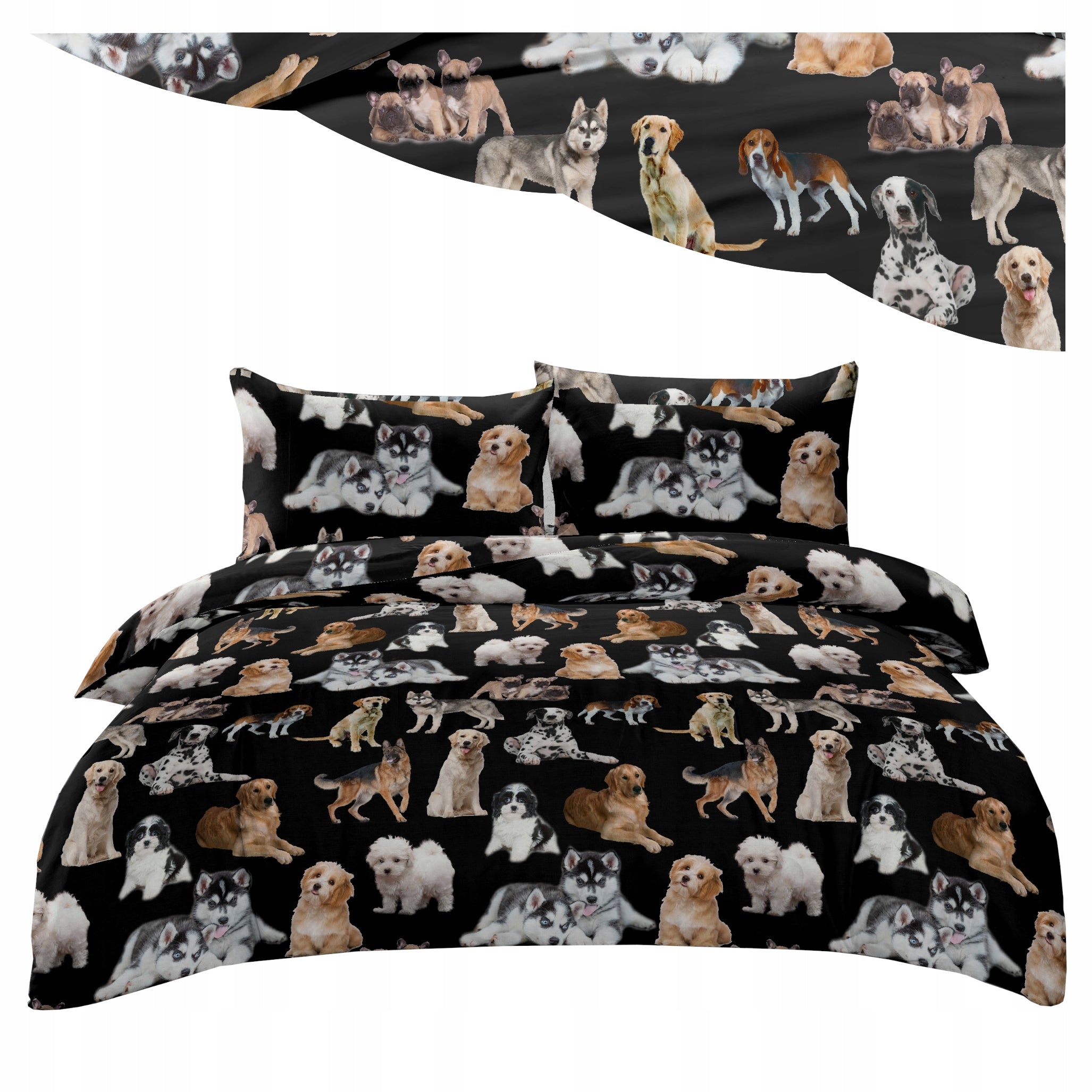 Bedding 160x200 + 2 Pillowcases Bedding Set Dogs 3D Multiple Patterns