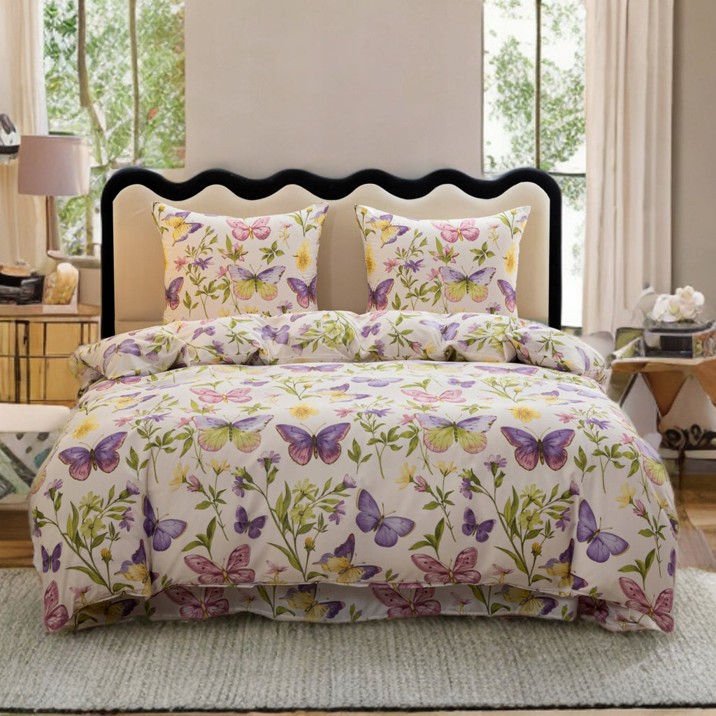 Bedding 160x200 COTTON SATIN 2 Pillowcases BUTTERFLIES LARGE SELECTION OF PATTERNS Manufacturer code 3AML-3101