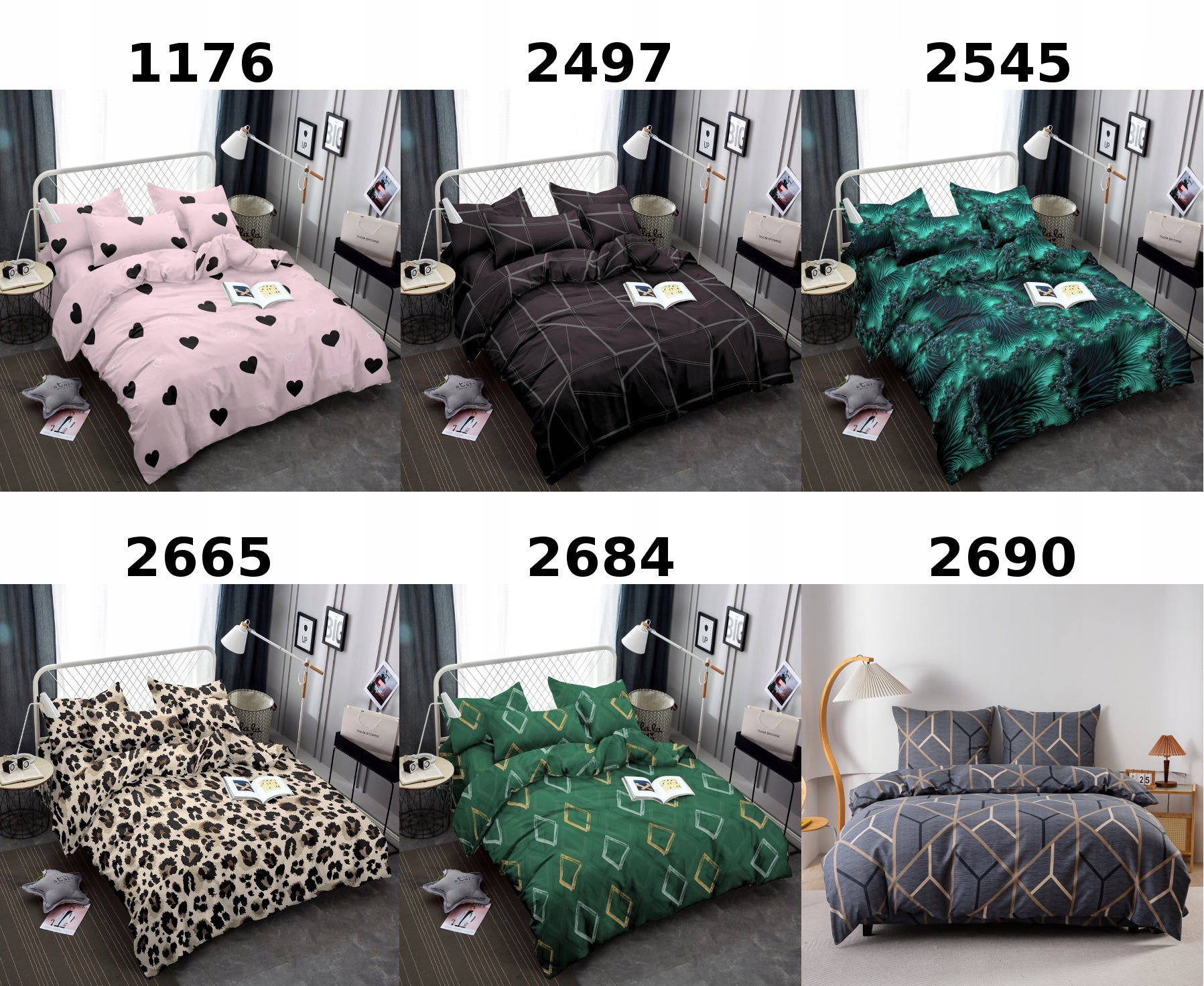 Bedding 200x220 + 2 Pillowcases 3D Geometric Bedding Set Multiple Patterns Packaging status original