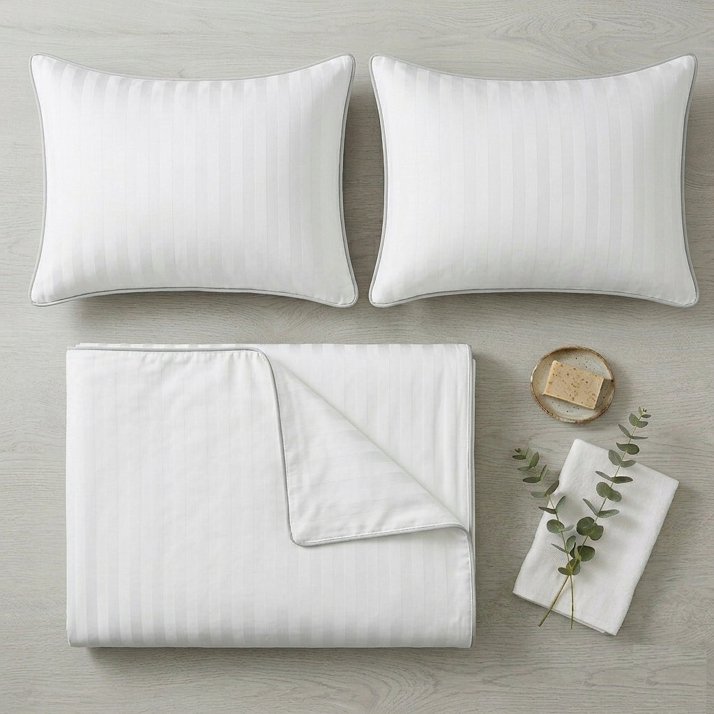 Bedding 200x220 SINGLE COLOR TRIMMED damask WAR white+silver Packaging status original