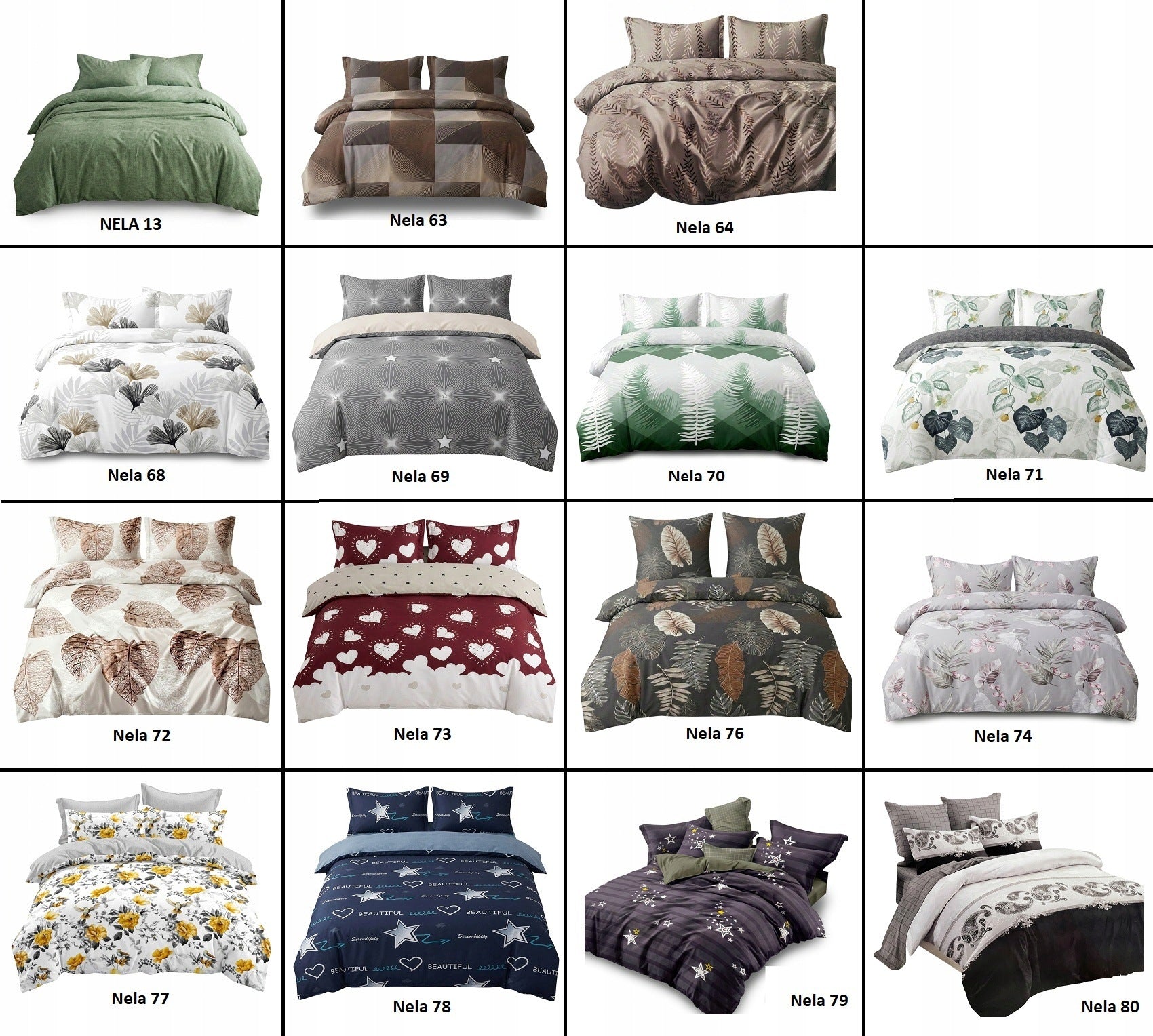 Bedding Cotton Satin 200x220 + 2x70x80 NELA 24 Designer Set Manufacturer code POS/Z/NELA/2/24