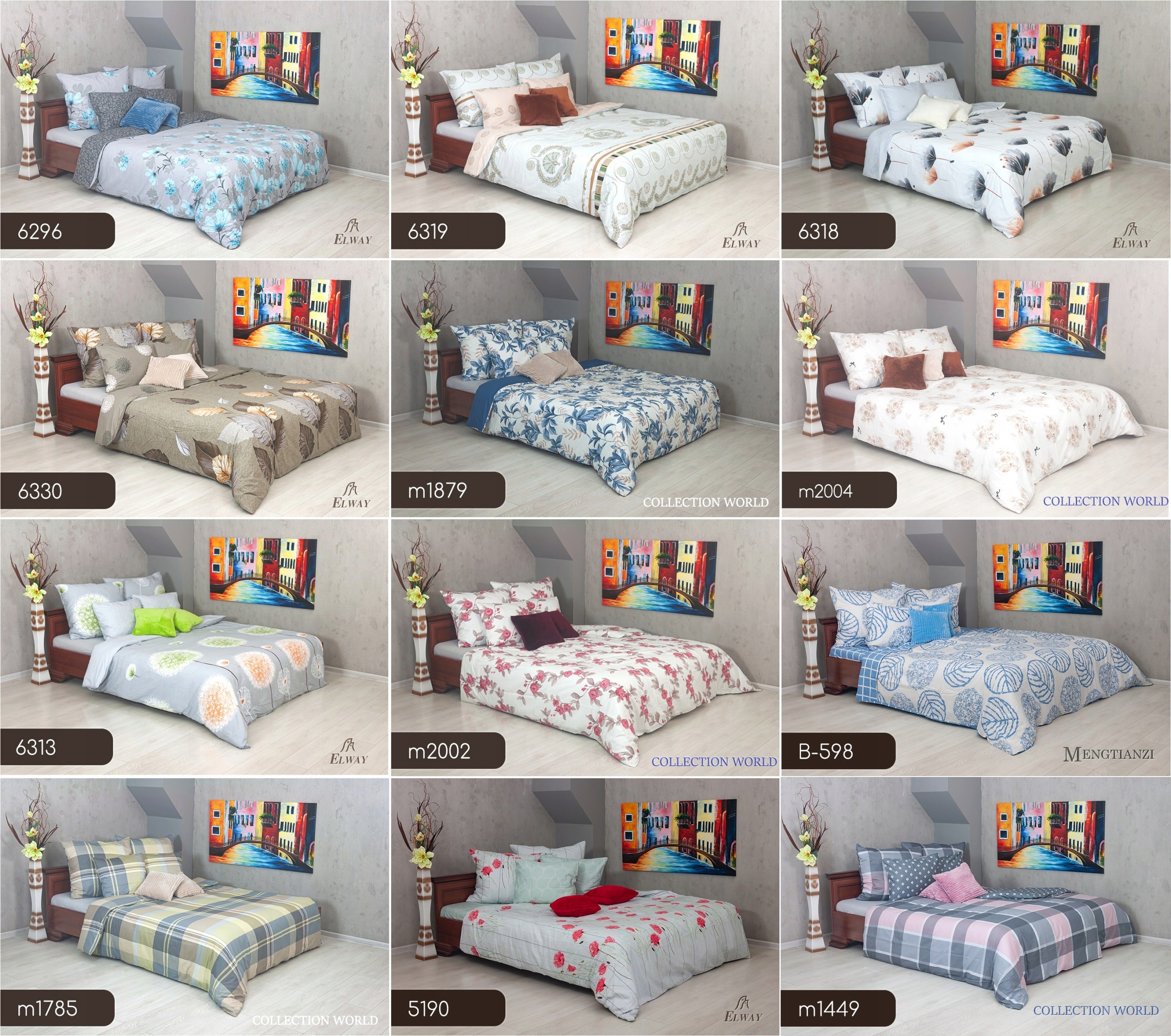 Bedding ELWAY 180x200 Cotton Satin NEW DESIGNS Brand Elway