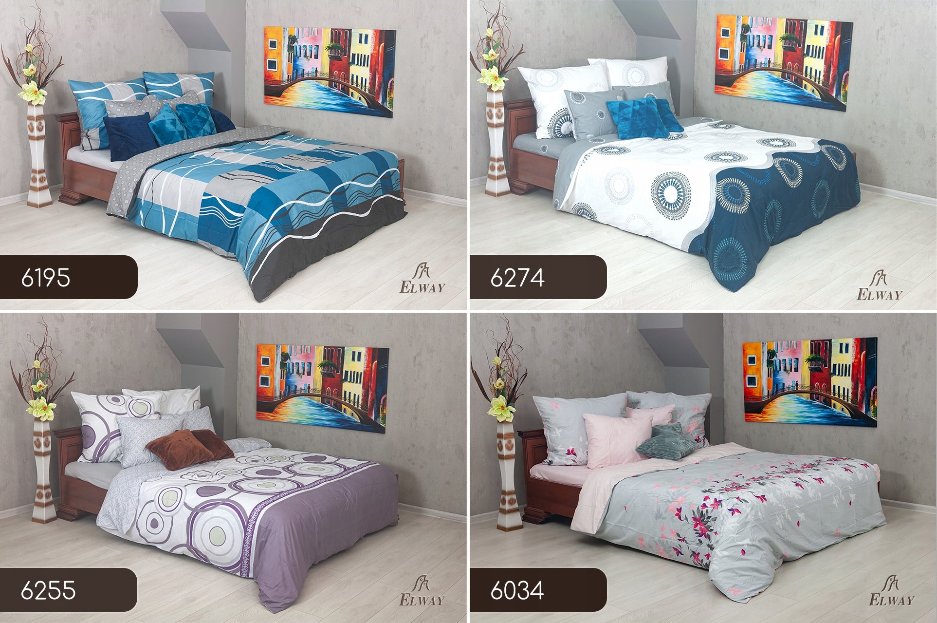 Bedding ELWAY 200x220 Cotton Satin NEW DESIGNS Brand Elway