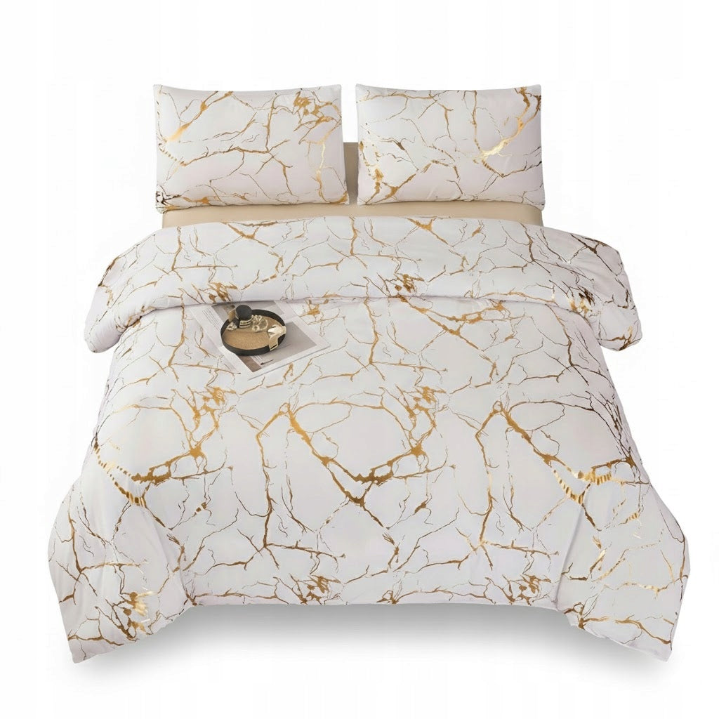 Bedding Marble White Gold Application 200x220 Set Marble