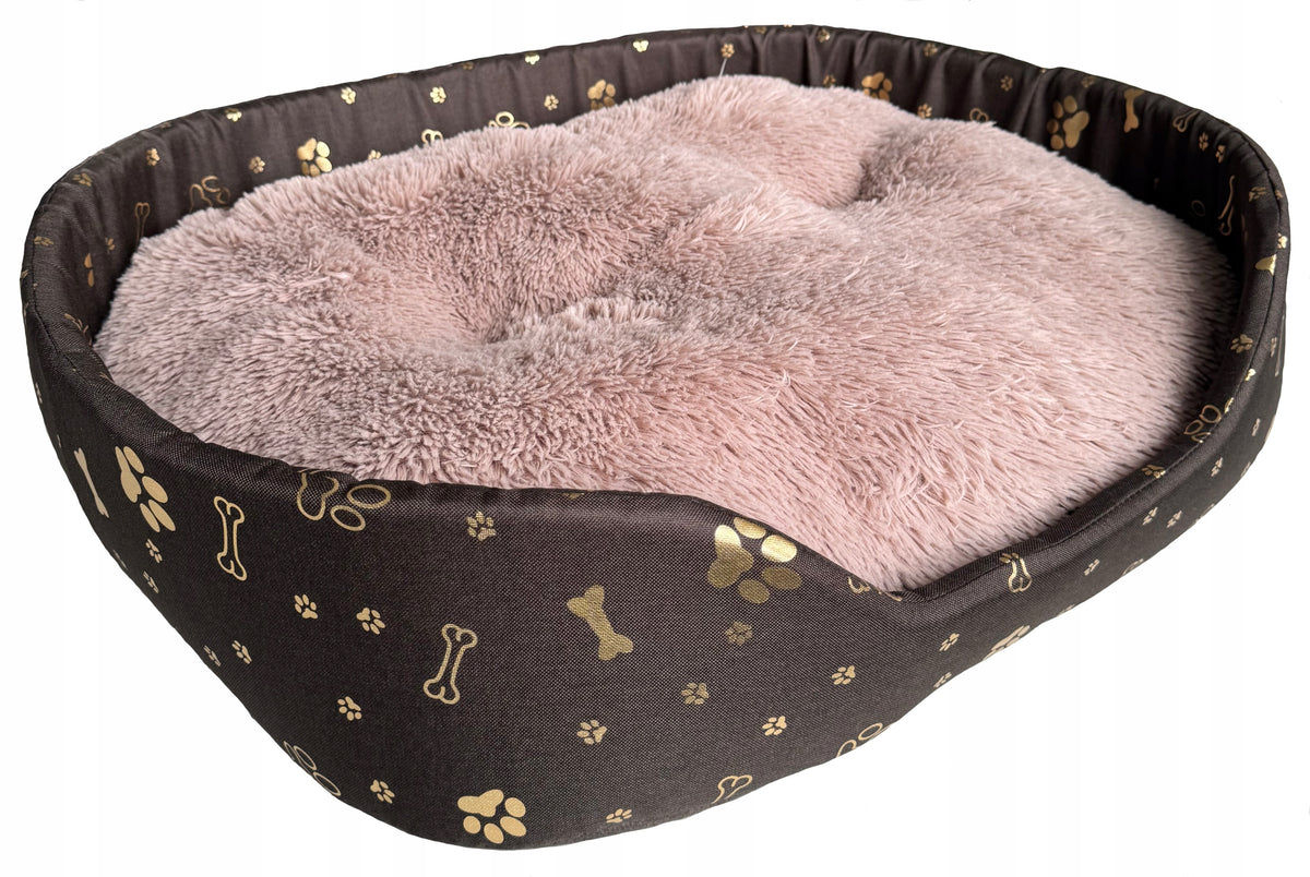 Bedding Playpen soft fluffy for cat dog L 70x55cm LEO gold