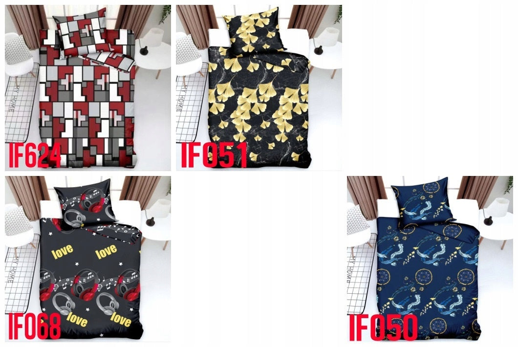 Bedding Set 140x200 Bedding +1x Pillowcase 70x80 Lots of Patterns Manufacturer code POŚCIEL 140x200 + 1 POSZEWKA ELEGANCKA