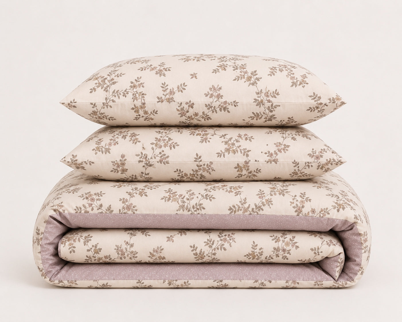Bedding set 100% cotton Mengtianzi B-1671 cream with flowers 200x220 3el Manufacturer code B-1671