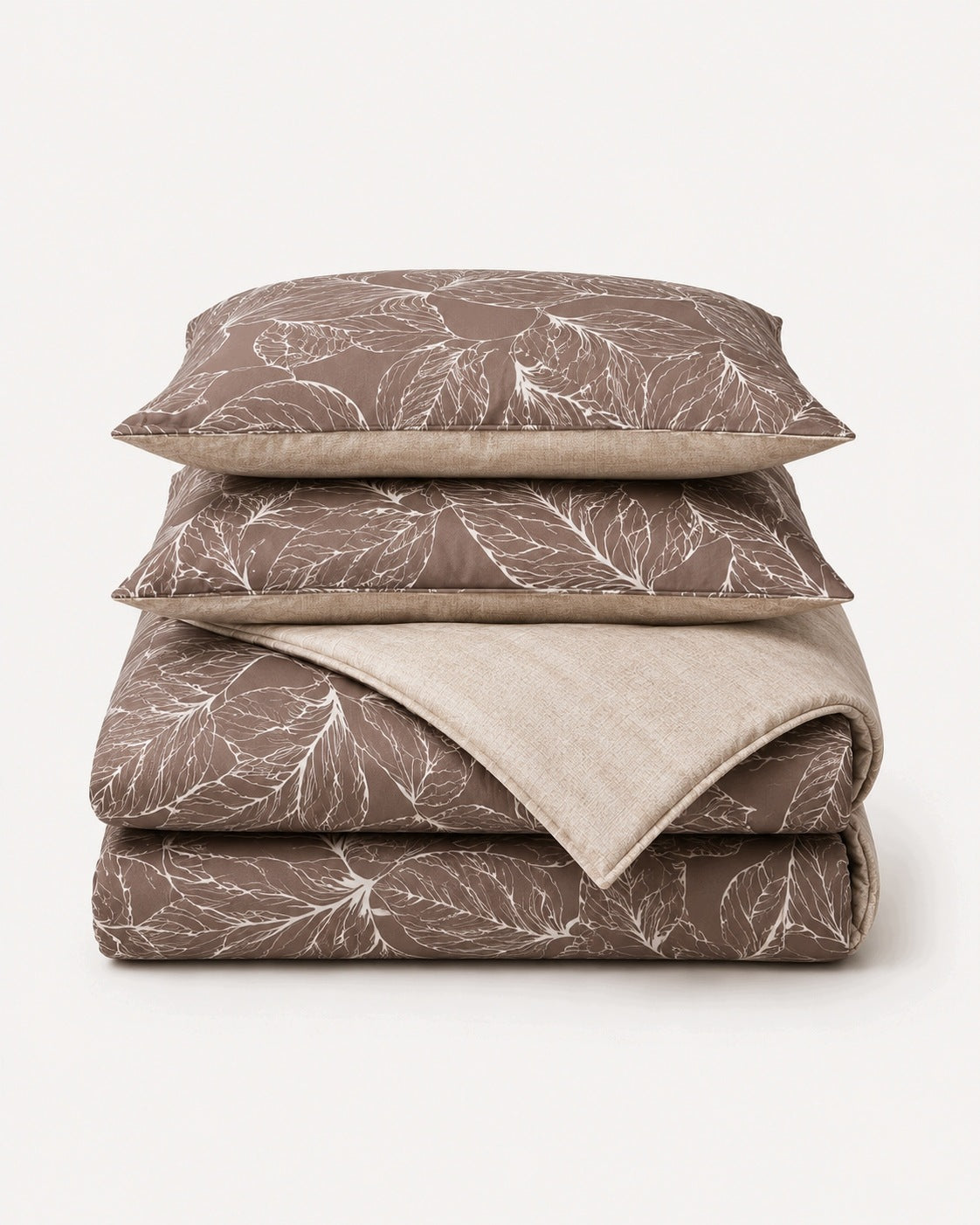 Bedding set 100% cotton Mengtianzi B-1705 brown beige leaves 200x220 Packaging status original