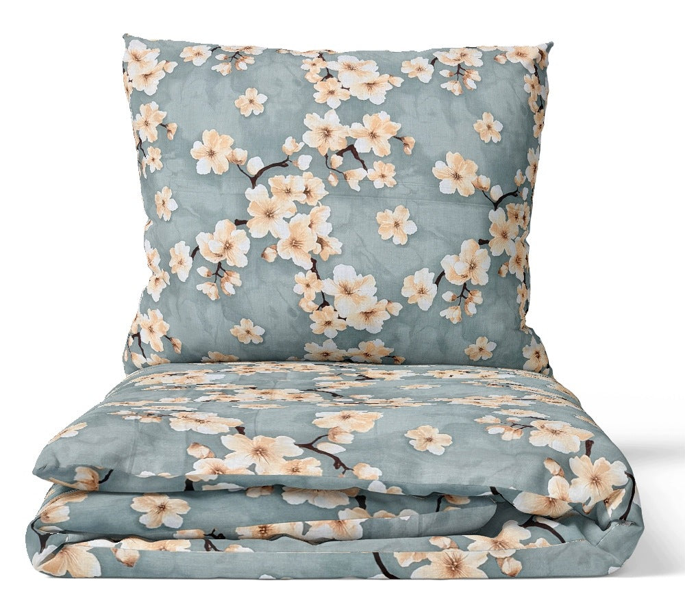 Bedding set 160x200 + 2x 70x80 100% cotton thick Polish flowers
