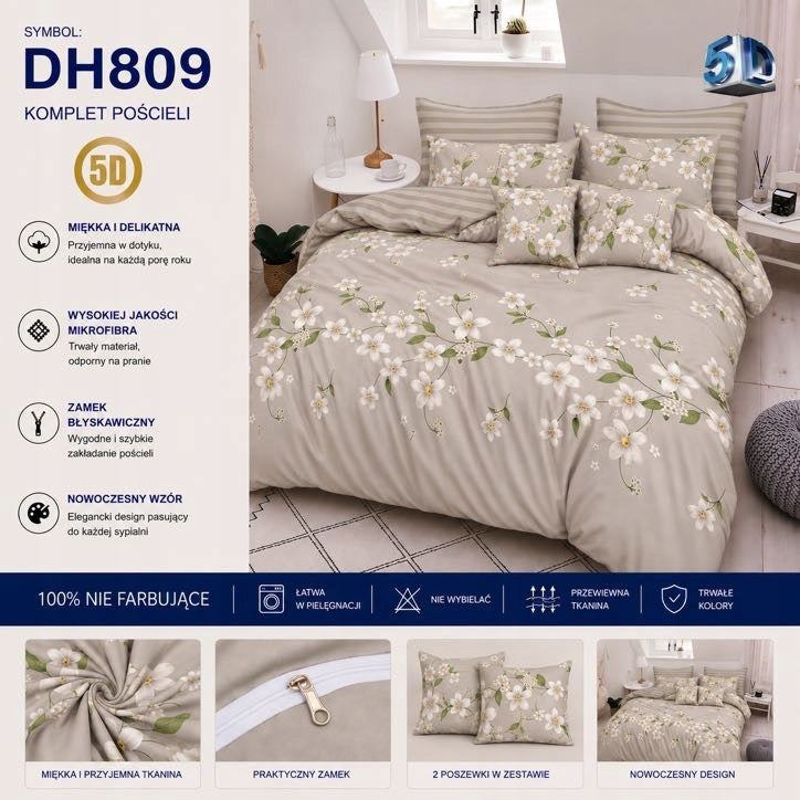 Bedding set 160x200 3 piece cotton zipper lots of designs Packaging status original