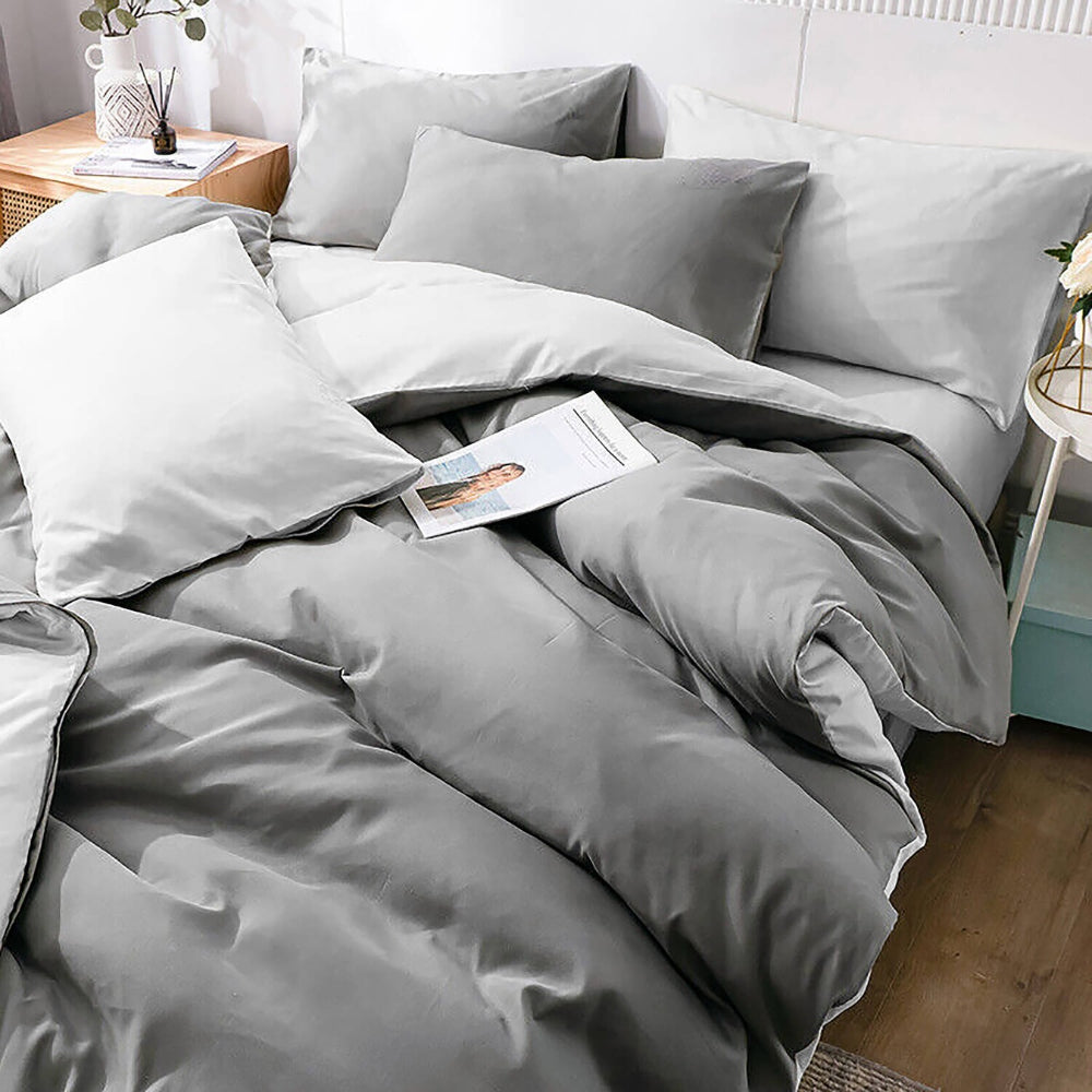 Bedding set 160x200 set smooth two-tone classic grey Packaging status original