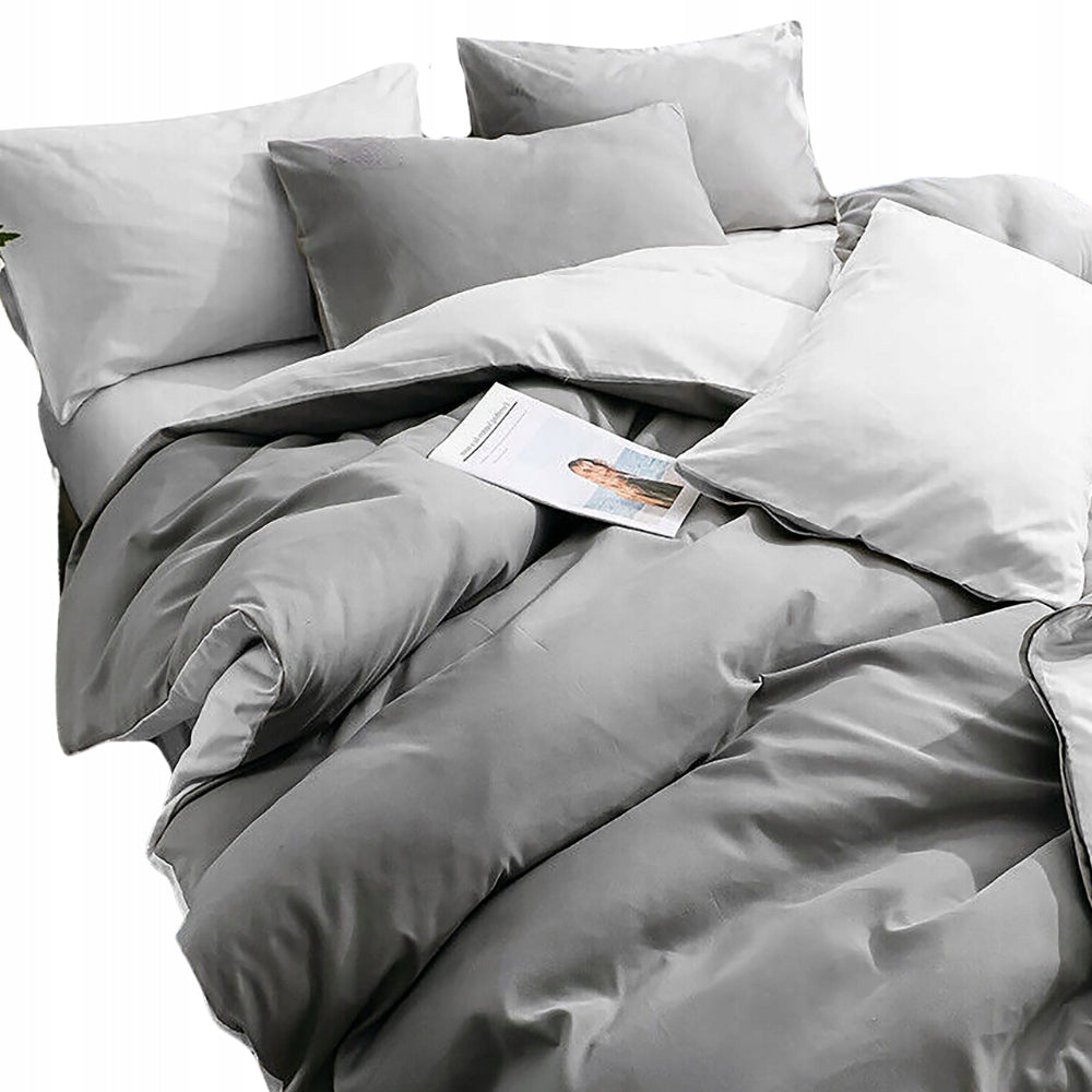 Bedding set 160x200 set smooth two-tone classic grey