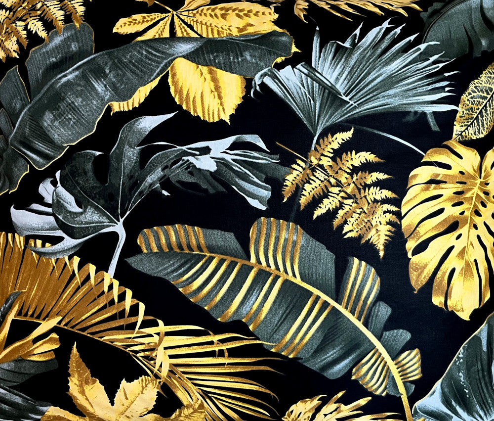 Bedding set 200x220 100% cotton thick Poland Manufacturer code POŚCIEL BAWEŁNA 220/200 monstera czarno złote