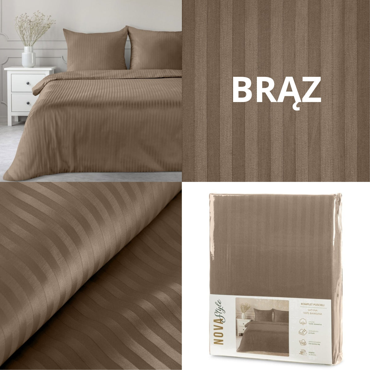 Bedding set 220x200 100% cotton stripes zipper color BEDDING FOR GIFT Manufacturer code 452607