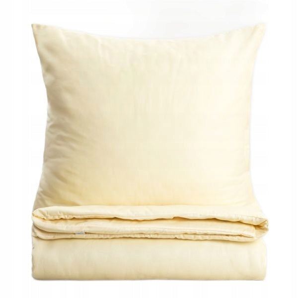 Bedding set 220x200 bedding AVELIA satin smooth yellow butter HOMLA
