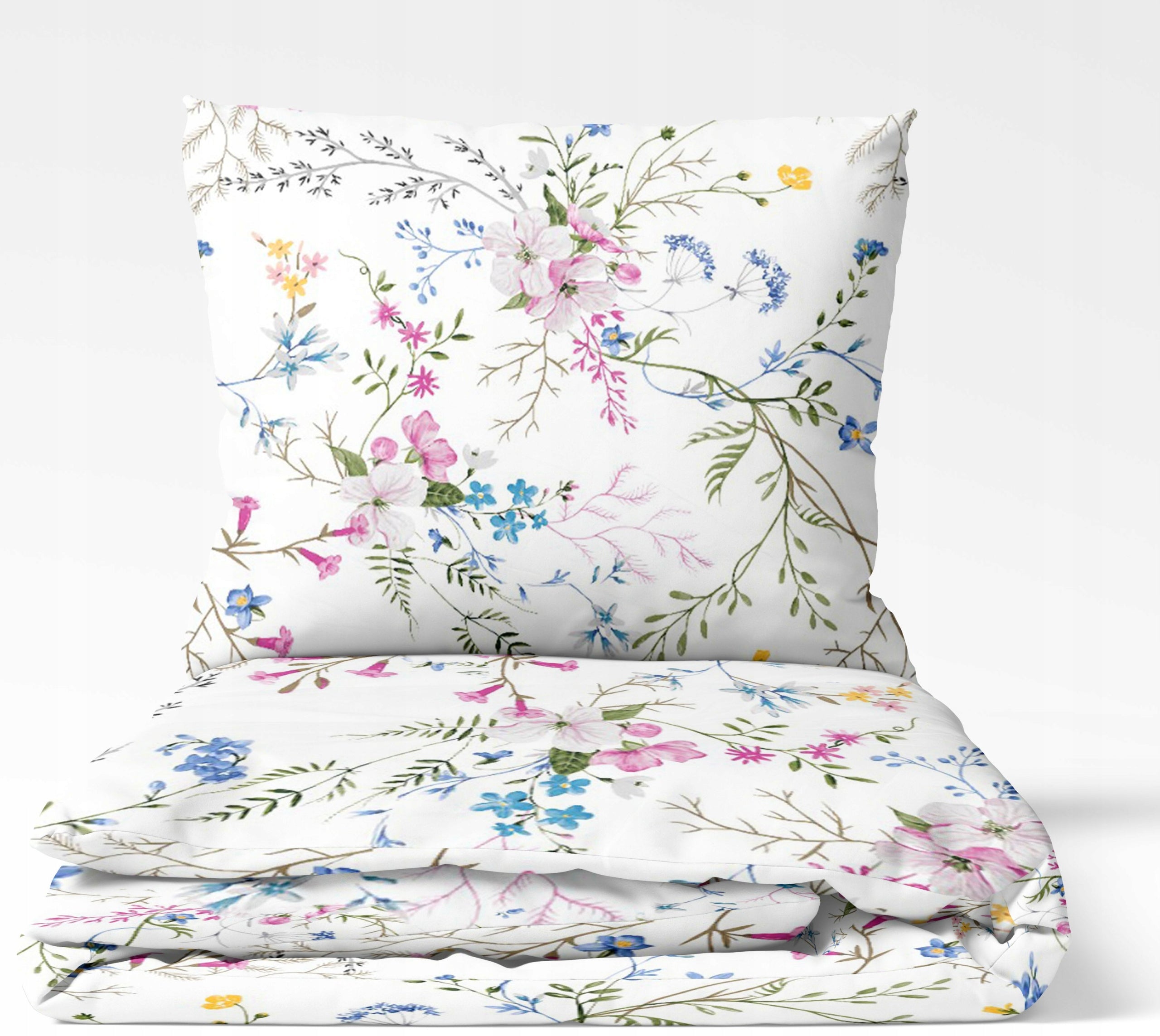 Bedding set 220x200 cotton Poland flowers white