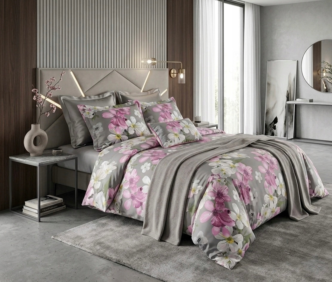 Bedding set 220x200cm Cotton Poland 100% Cotton GREY MAGNOLIA Brand no brand