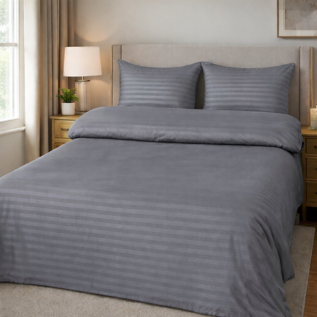 Bedding set STRIPES - Cover 1pcs 200x220cm Pillowcases 2pcs 70x80cm Grey
