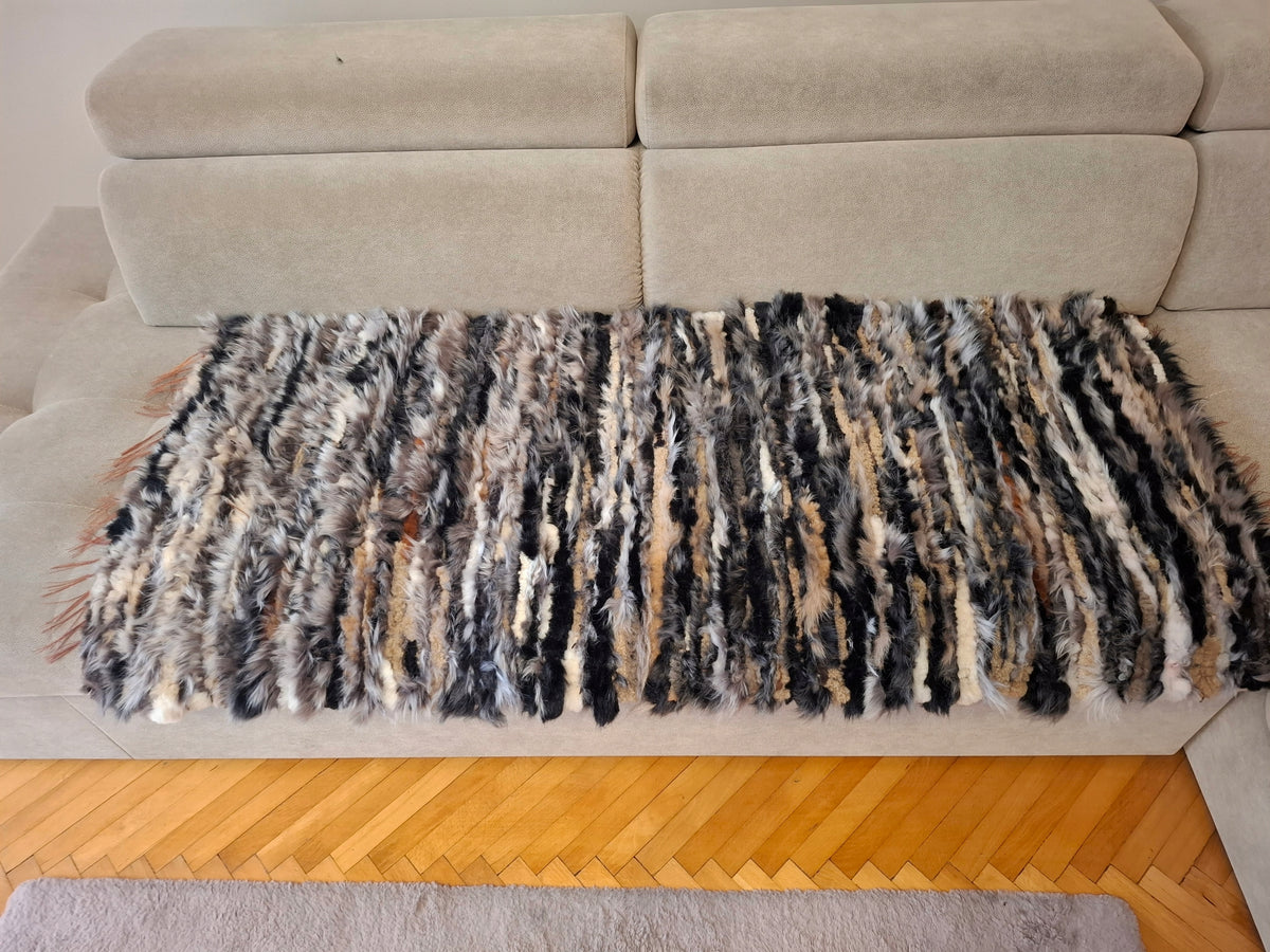 Bedspread rug plaid walkway - sheepskin Brand no brand