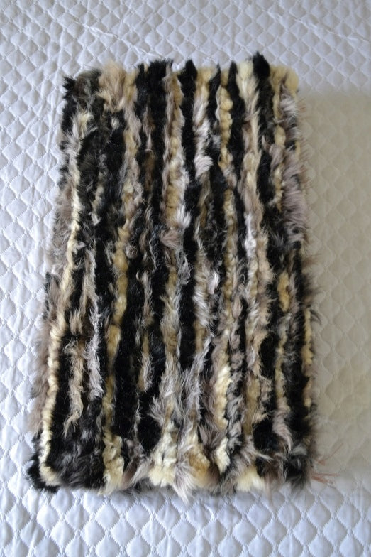 Bedspread rug plaid walkway - sheepskin