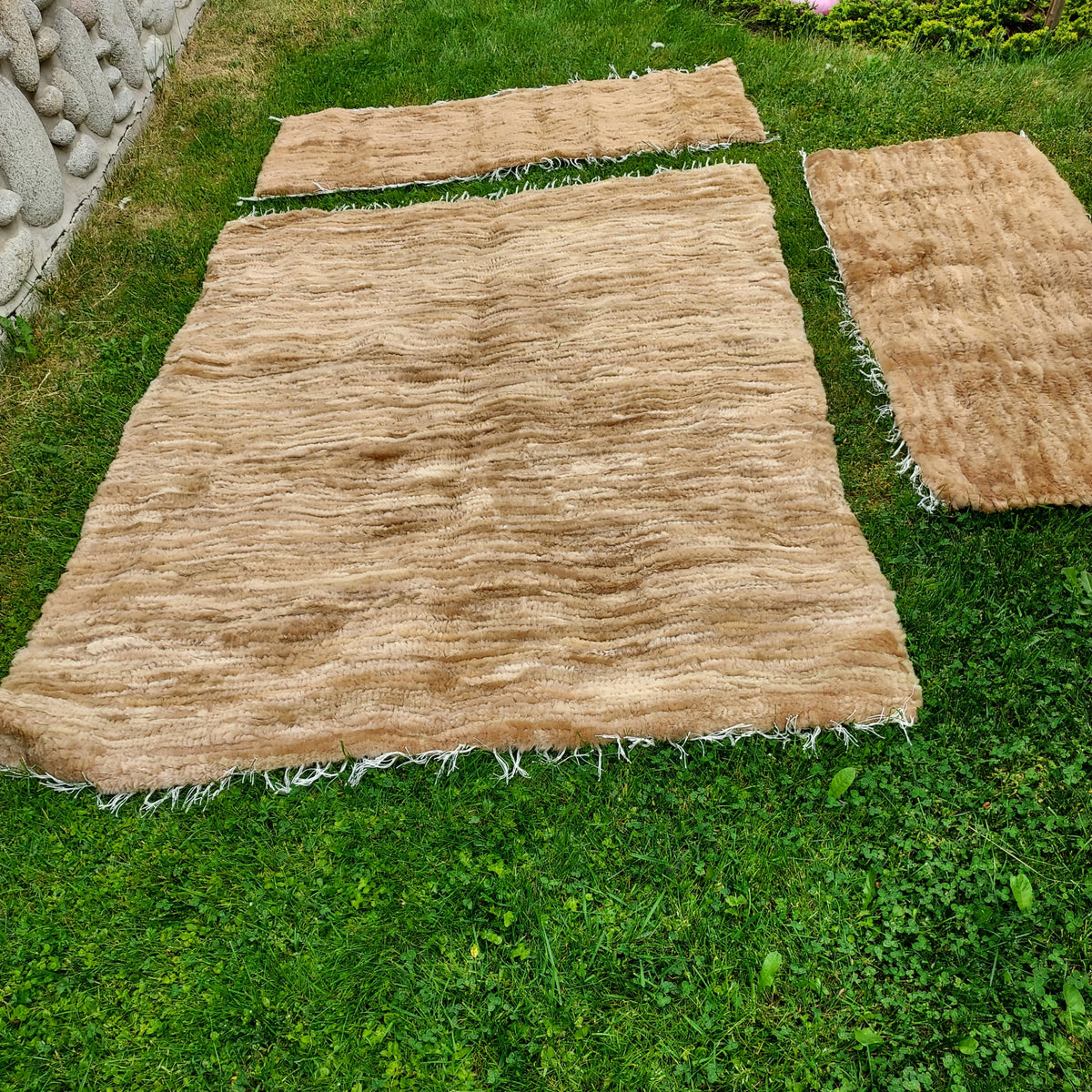 Bedspreads for Leisure Sheepskin Woven Light Brown Brand no brand