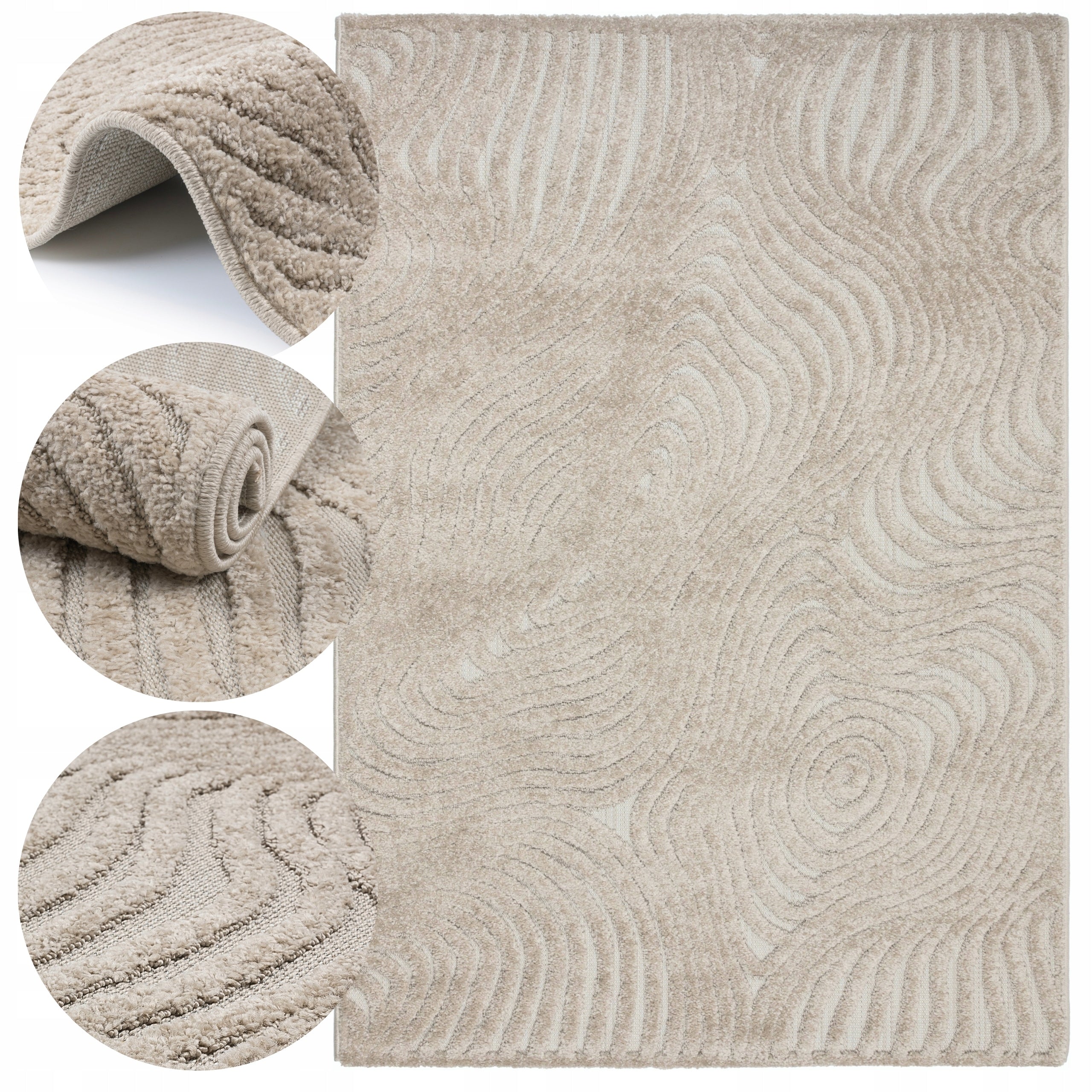 Beige Carpet For Living Room 200x300cm Large Modern Duplex 3D Boho Fashionable