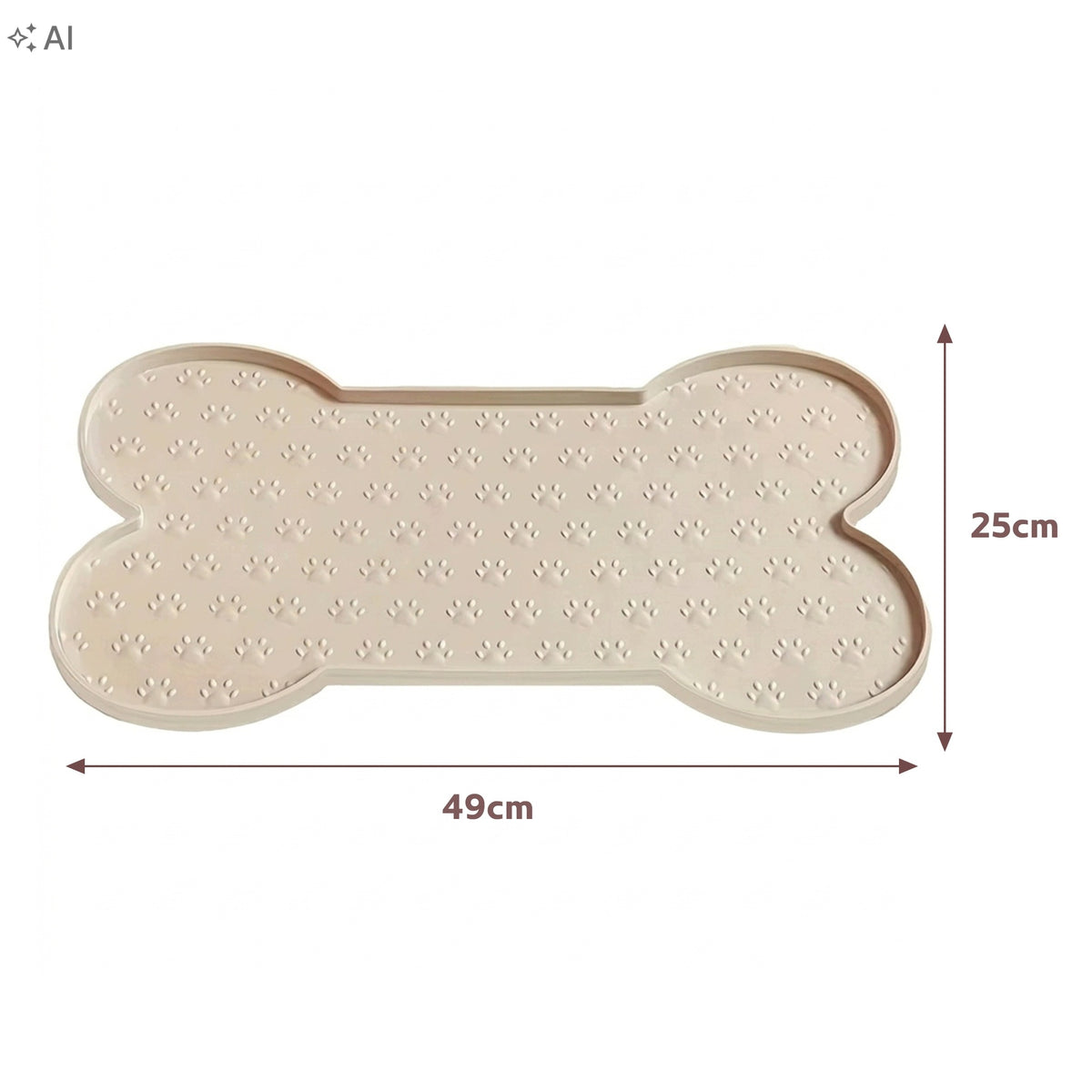 Beige Silicone Cat Dog Bowl Mat Non-Slip Bone Manufacturer code Beżowa silikonowa podkładka pod miski homey