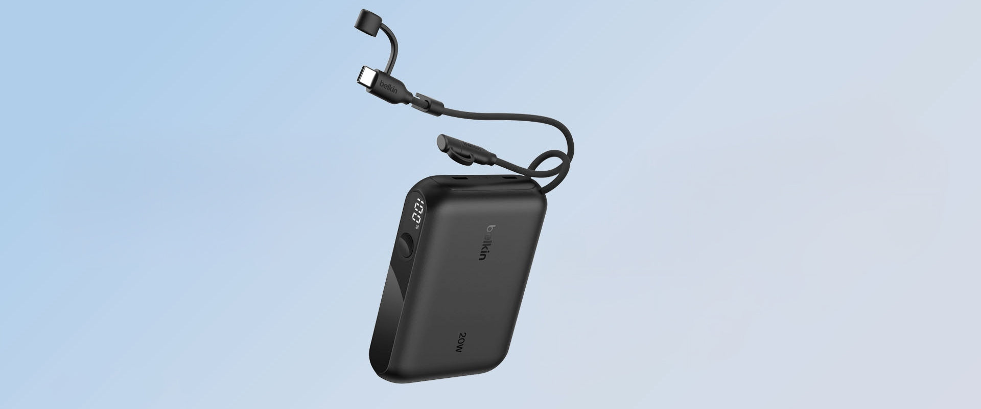 Belkin Power Bank 10K 20W, 10000 mAh battery + USB-C cable, with display Manufacturer code BPB027HQBK